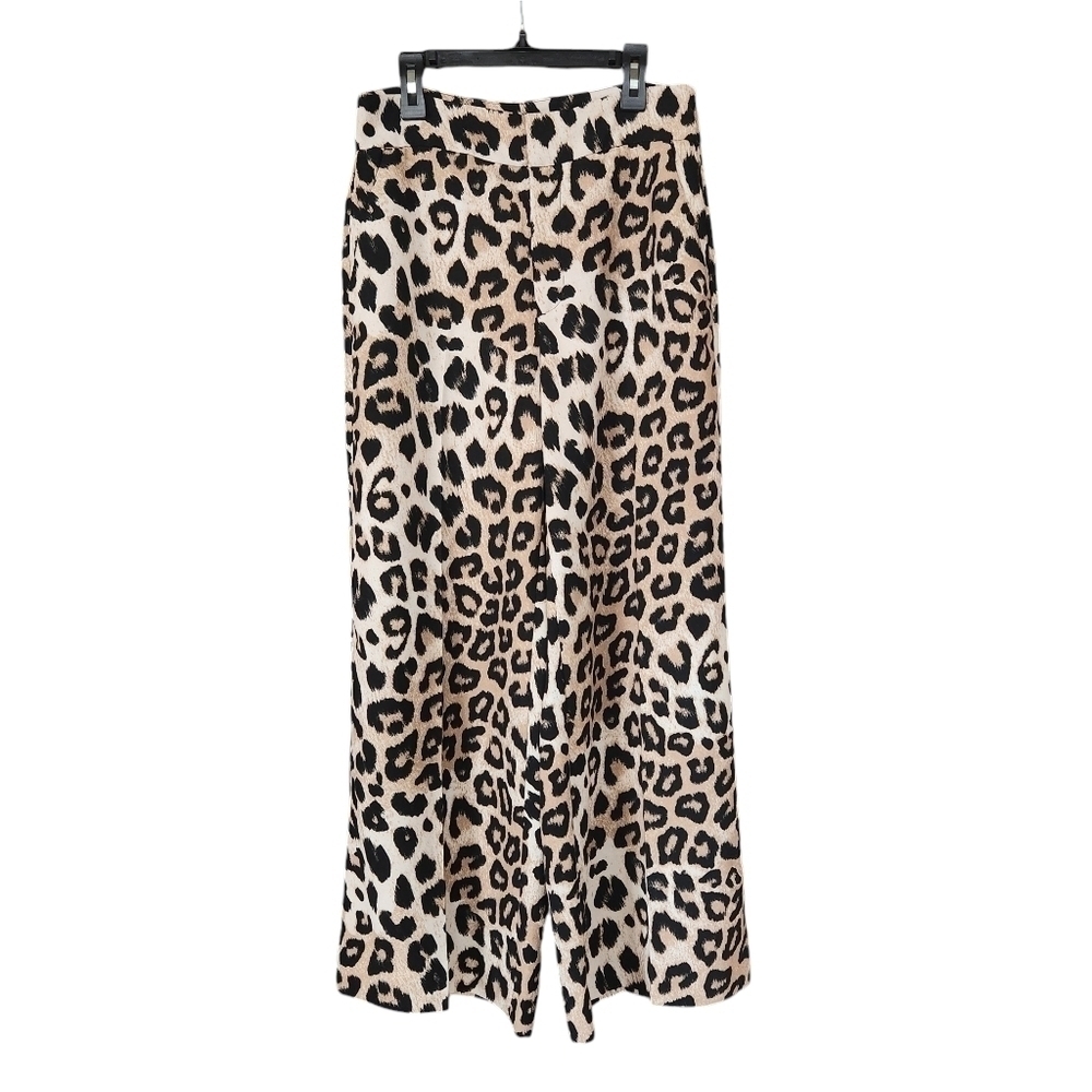 Banana Republic Wide Leg Pants in Leopard Print